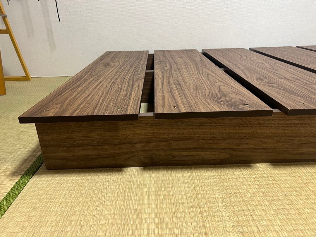 ロウヤ ベッドフレーム セミダブル ウォルナット(幅DIY加工済み) 送料込