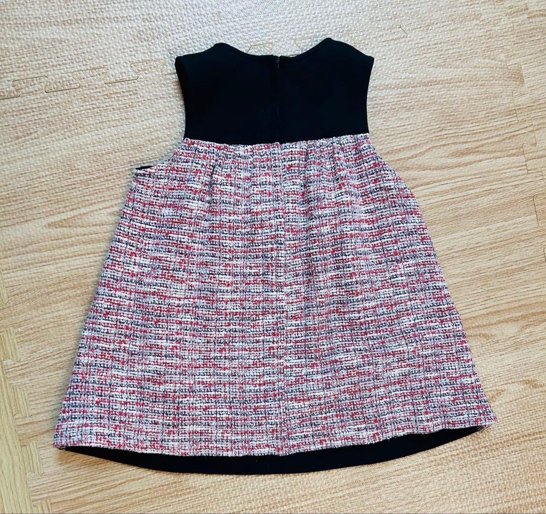 【美品】ファミリアジャンパースカート　ツイード80