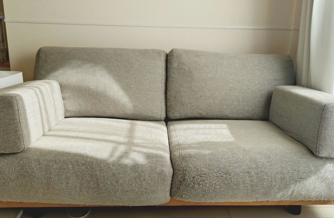 【引越しのため底値】無印良品 廃盤希少品 オーク材突板2.0シーター北欧風ソファ