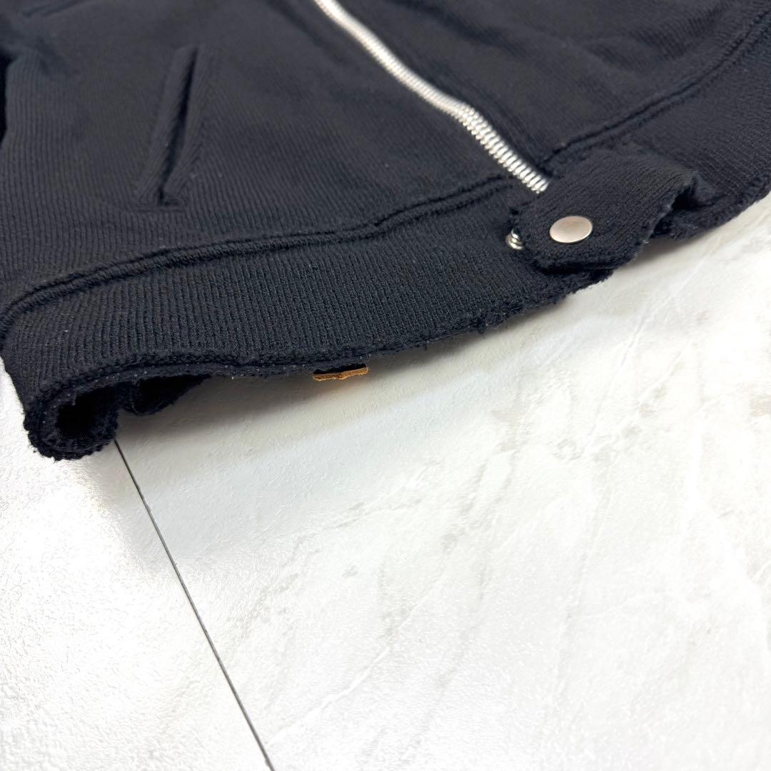 ジュンヤワタナベ コムデギャルソン ルイスレザー 縮絨 ニット ライダース M