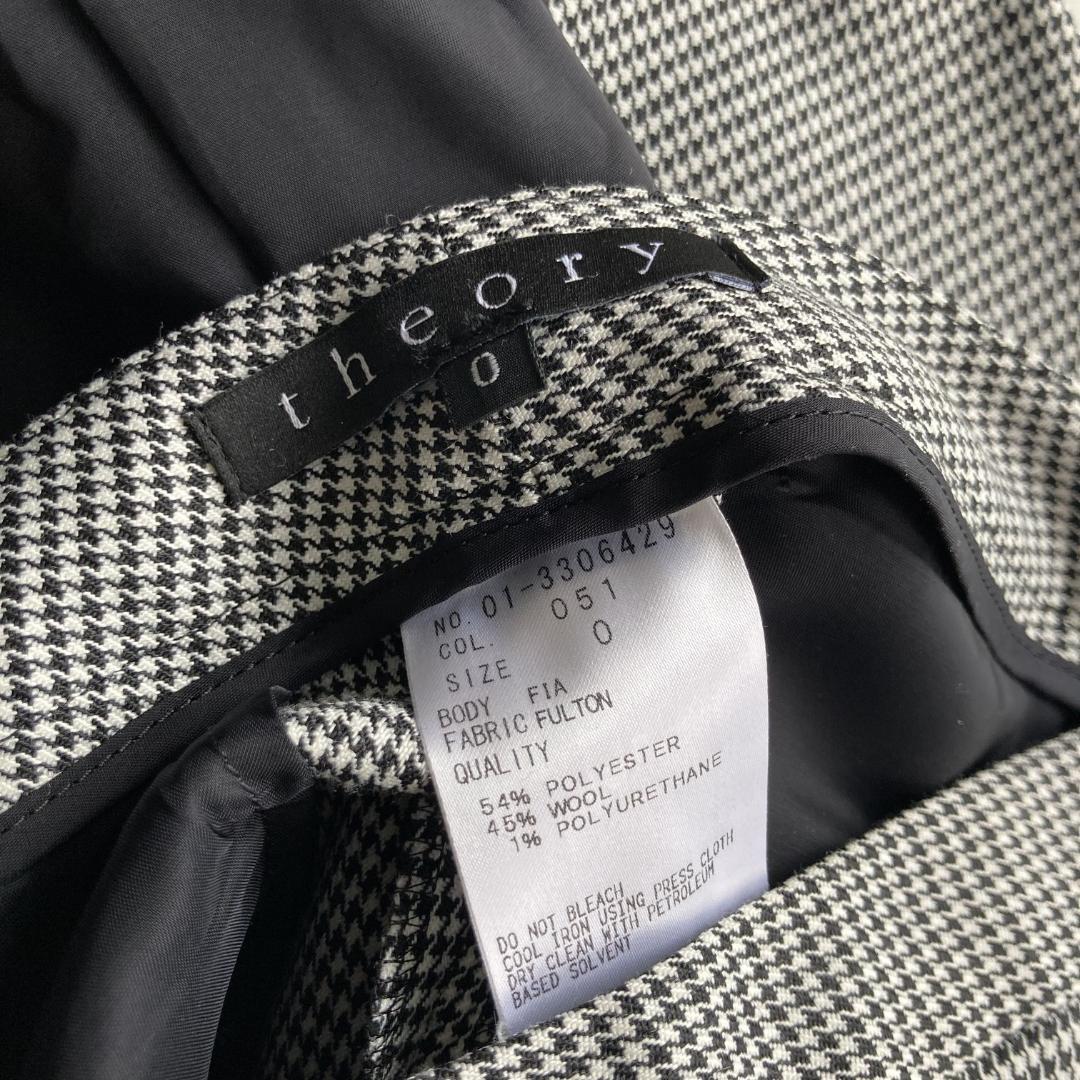 サイズS相当【美品】theory セオリー 千鳥格子 パンツスーツ ビジネス