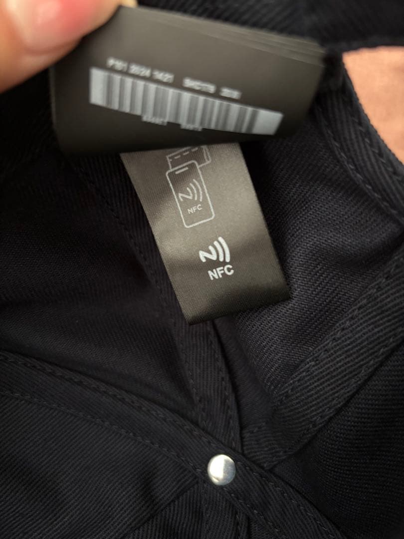 MIU MIU ドリル ベースボールキャップ ネイビー 帽子　L