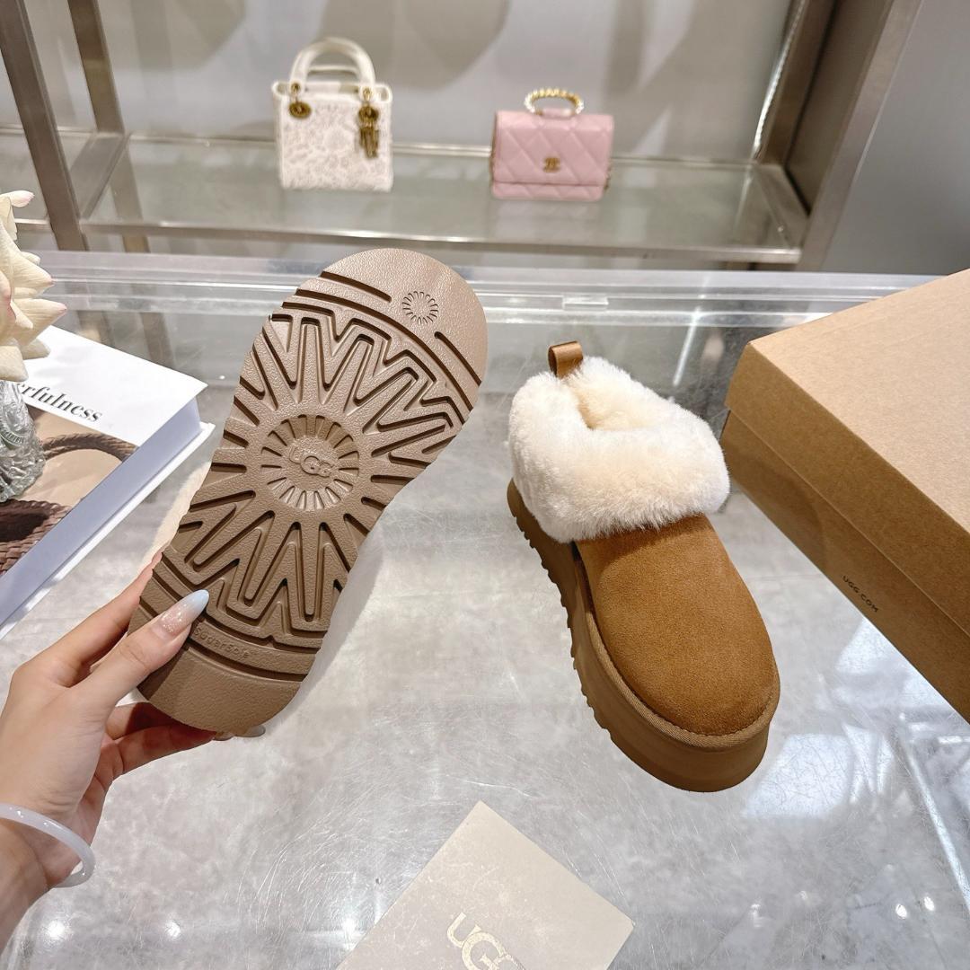 新品 UGG ブラウン ムートンブーツ 厚底 24cm