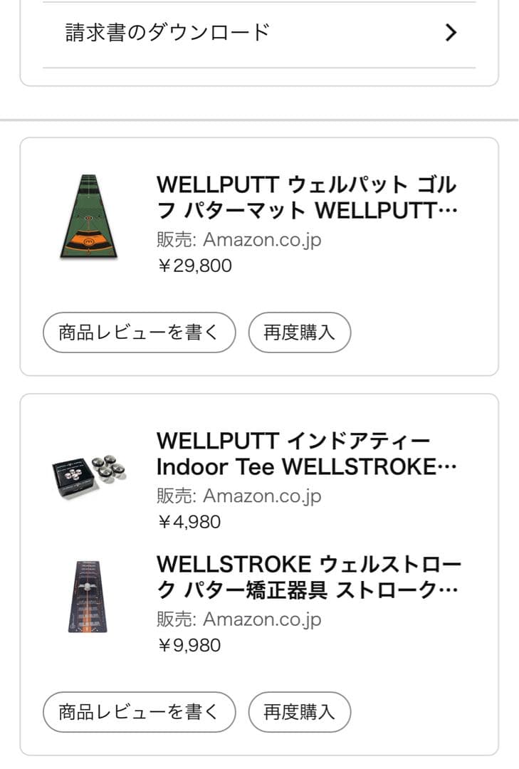 wellputt 4m / wellstroke / indoortee 3点