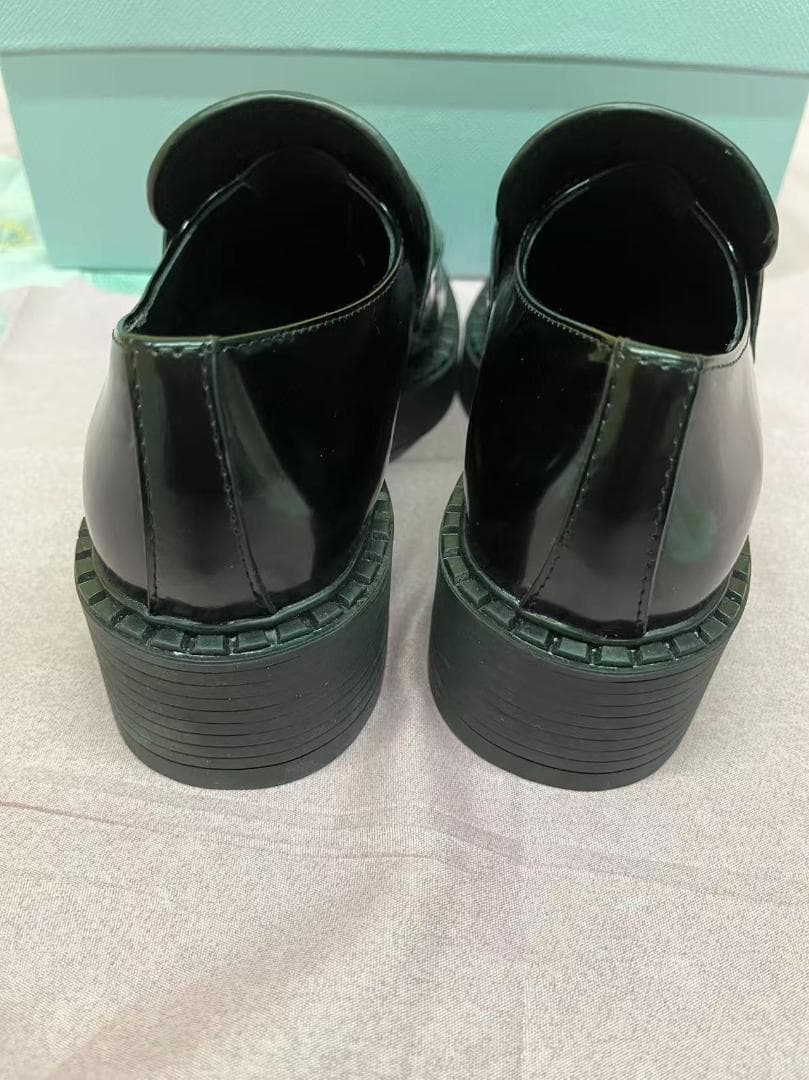 極美品 PRADA ブラック ローファー 厚底 37