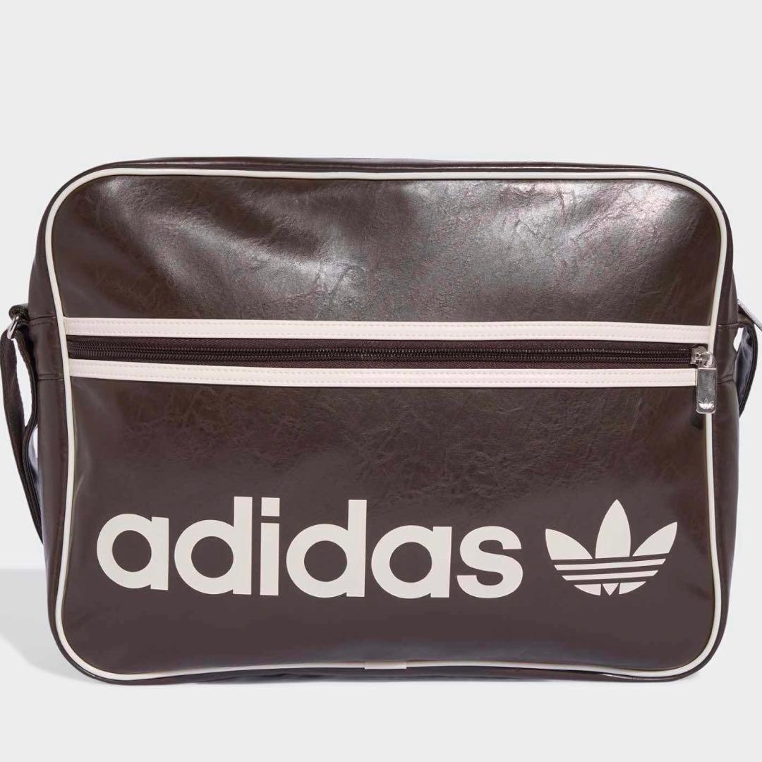 新品⭐️adidas フェイクレザー バッグ OG エアライナー ダークブラウン