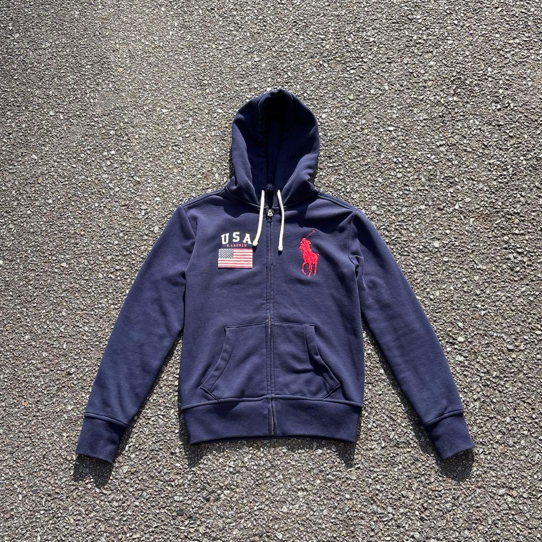 Polo Ralph Lauren ジップパーカー ネイビー 短丈