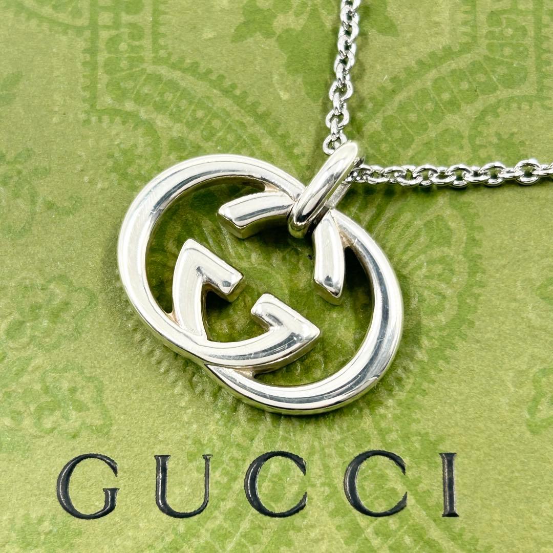 美品✨　グッチ　GUCCI　ネックレス　インターロッキング　シルバー　925