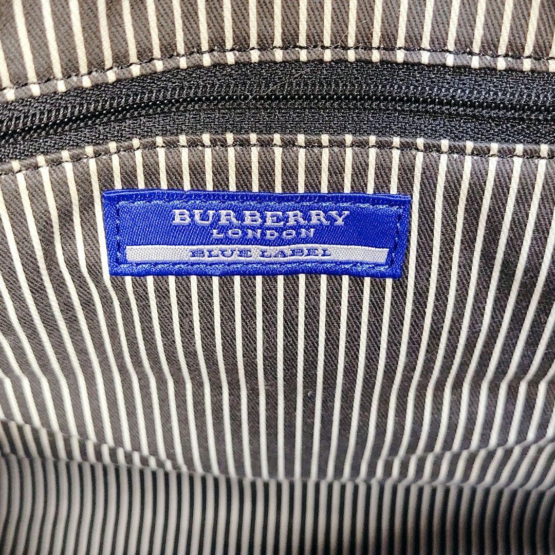 希少✨バーバリー ボストン ハンドバッグ　キャンバス レザー　ロゴプレート