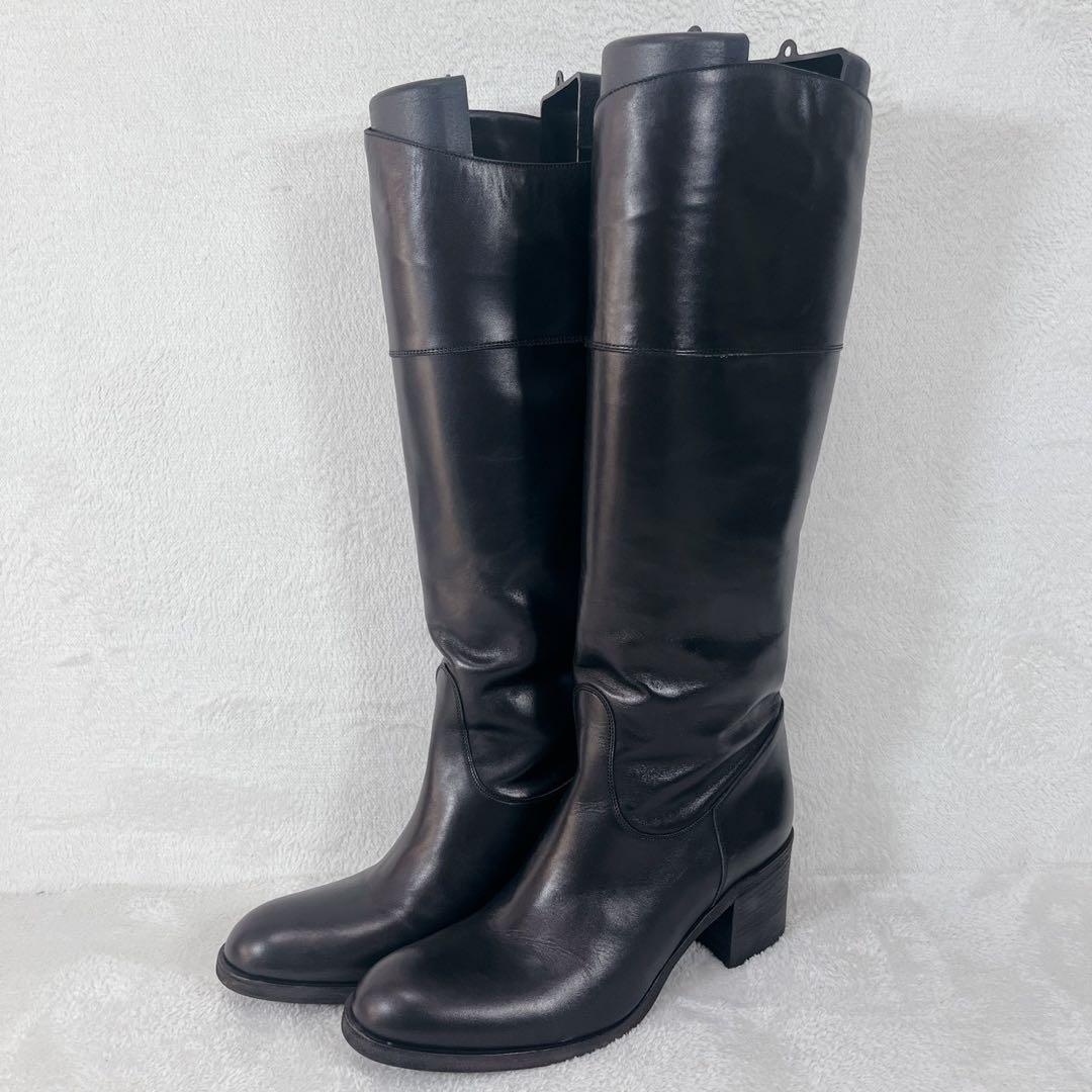 極美品✨SARTORE サルトル 本革 ロングブーツ シンプル 黒 37