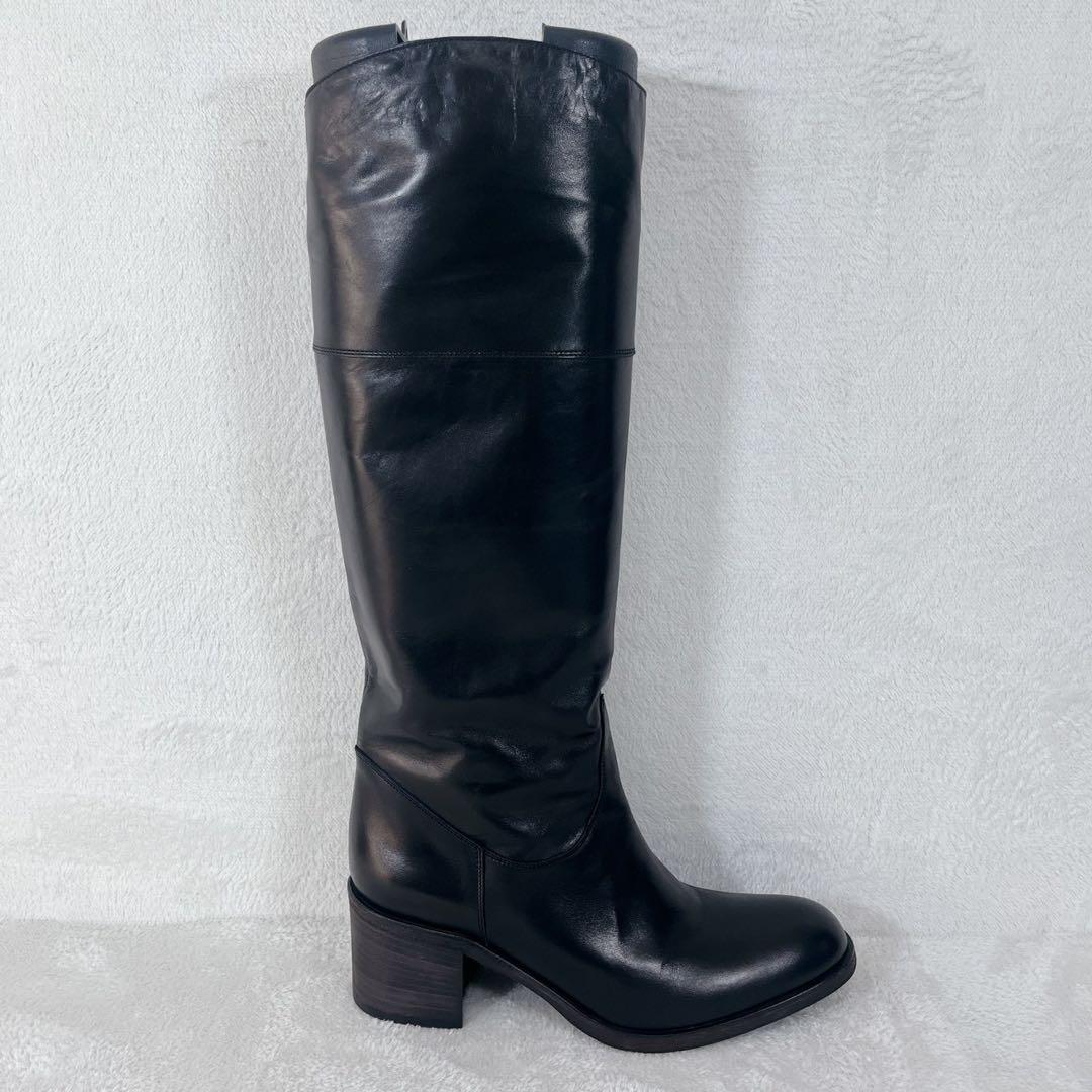 極美品✨SARTORE サルトル 本革 ロングブーツ シンプル 黒 37