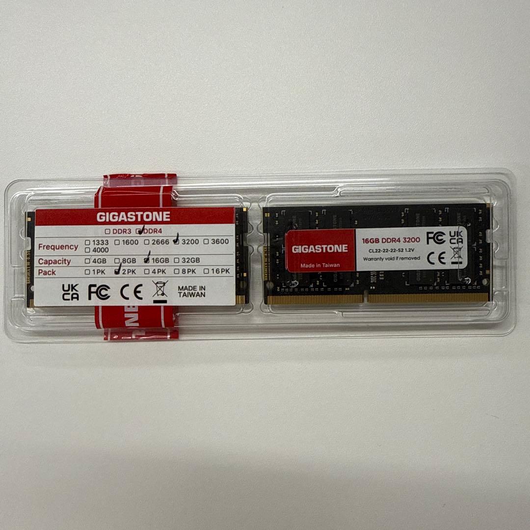 GIGASTONE 16GB×2枚 32GB DDR4 3200MHz メモリー