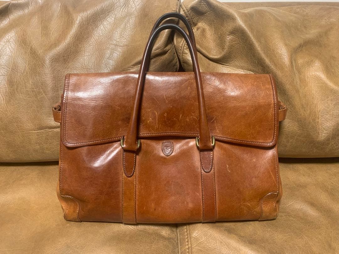 sot ソット プエブロレザー　フラップブリーフトートバッグ　キャメル