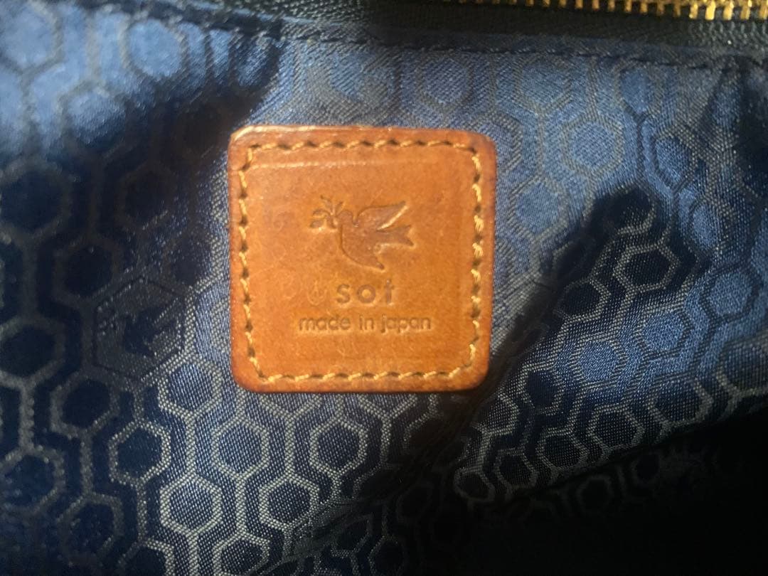 sot ソット プエブロレザー　フラップブリーフトートバッグ　キャメル