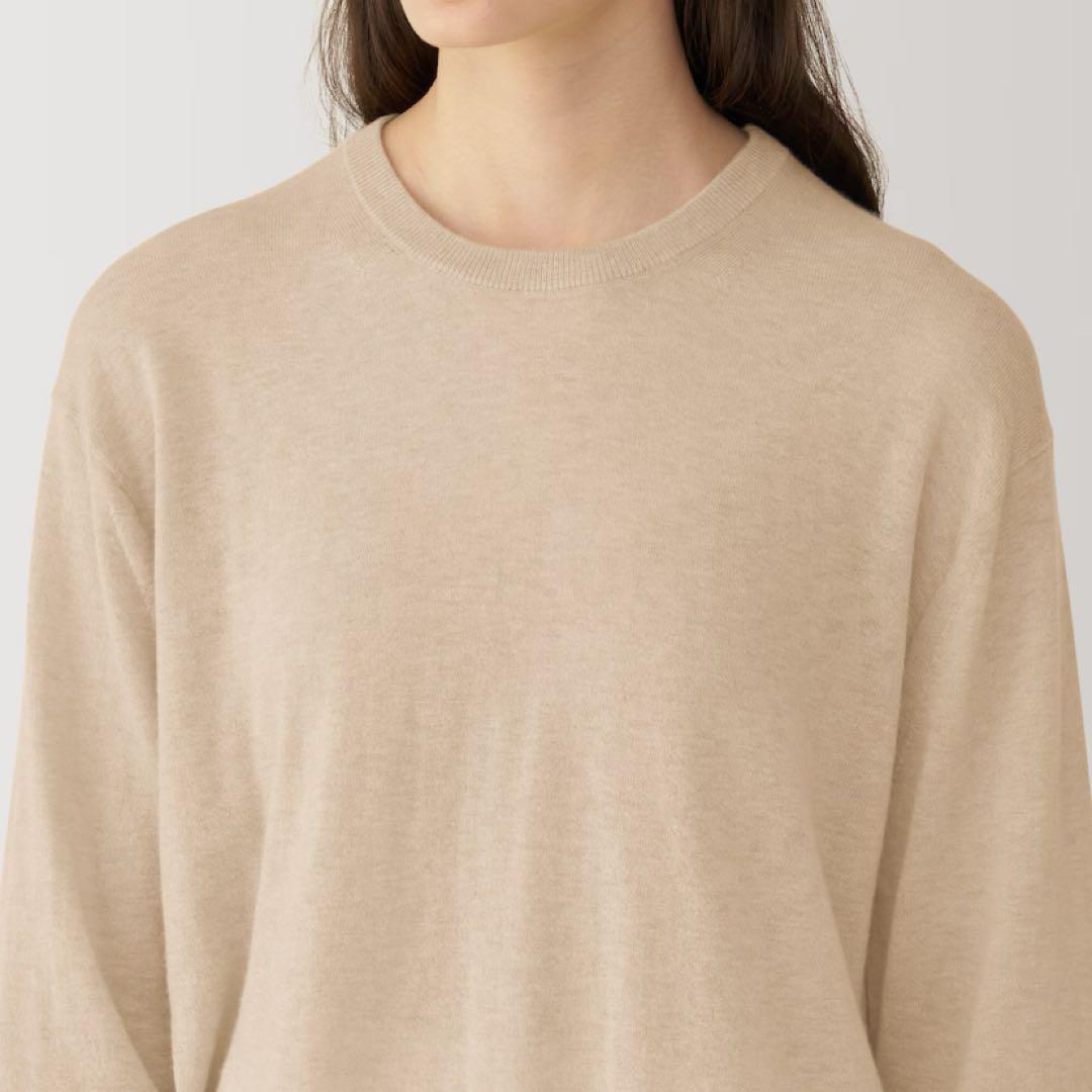 新品【M】 MUJI LABO 自然の色を カシミヤ クルーネックセーター ラボ