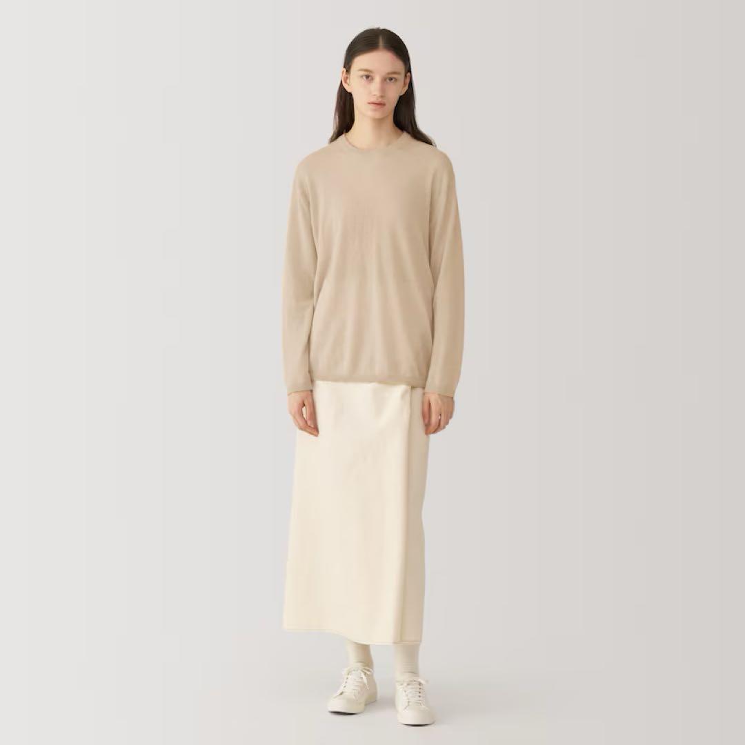 新品【M】 MUJI LABO 自然の色を カシミヤ クルーネックセーター ラボ