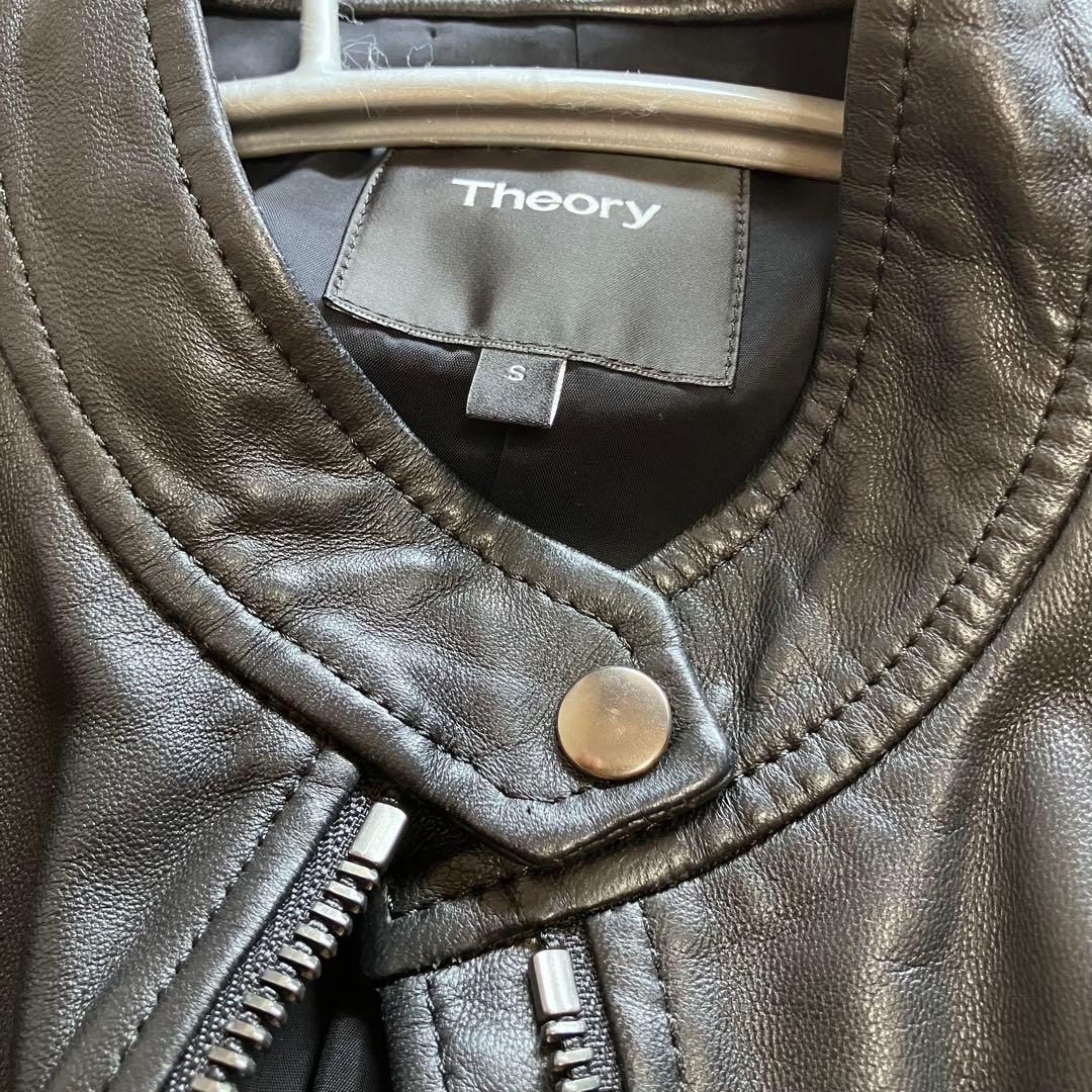【美品】現行ロゴ　Theory ラムレザー　シングル　ライダースジャケット