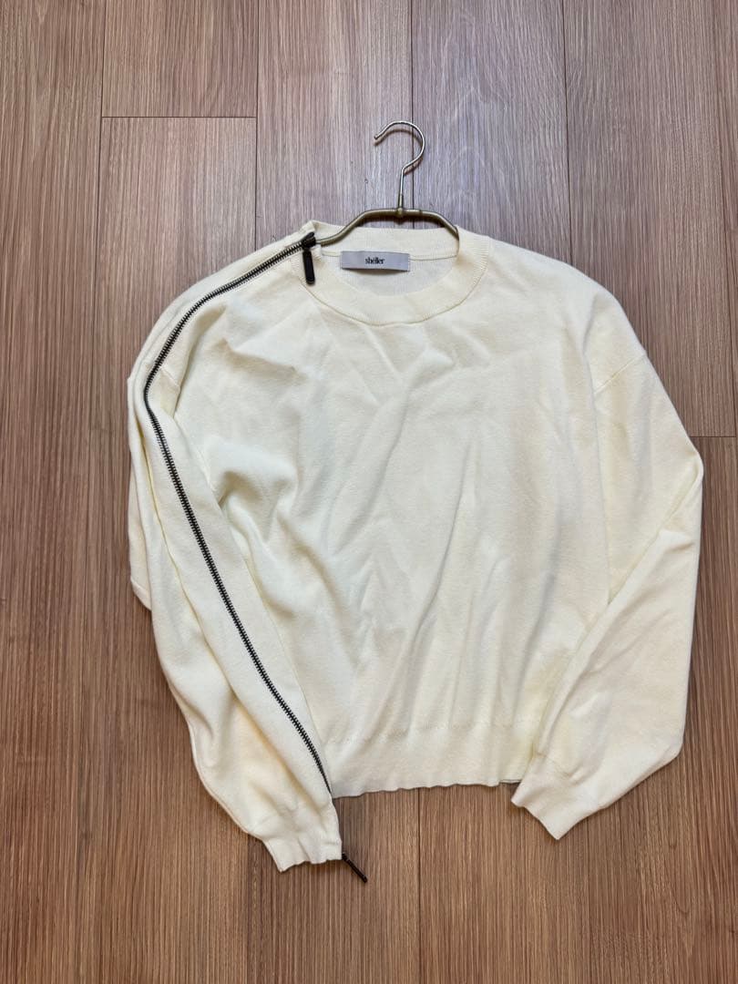 shellerシェリエzipニットzipperニットホワイト