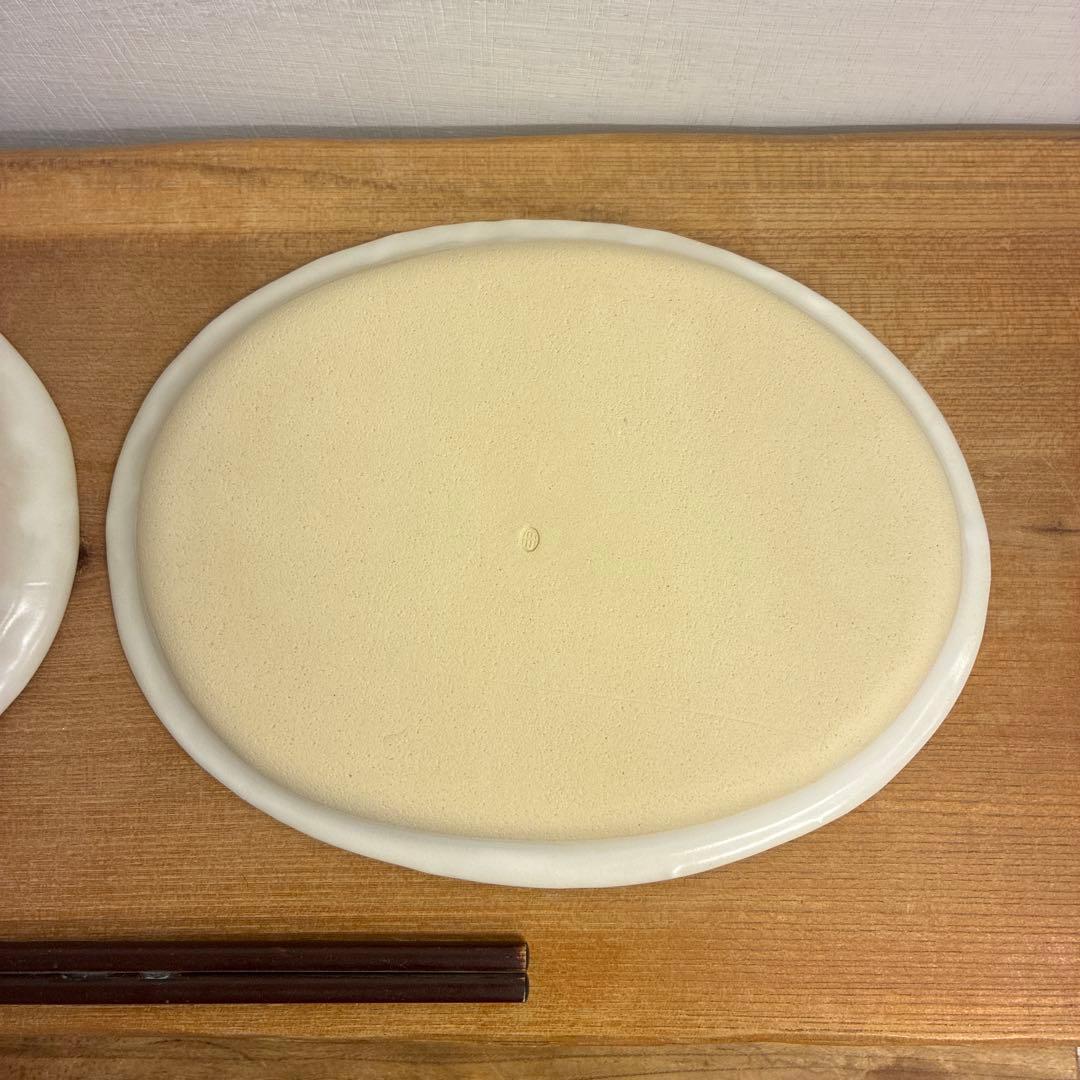 Gigi新品　陶器　陶芸作家　楕円リムプレート皿2枚　441