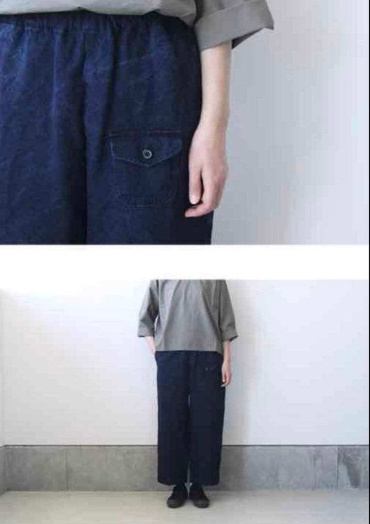 【本日限りお値下げ】ゴーシュ バーズアイ デニムパンツ ワイドパンツ インディゴ