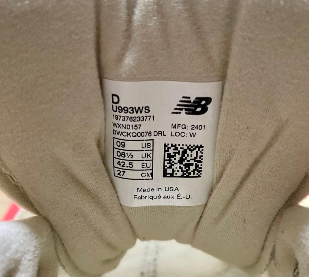 美品 New Balance 993 Sea Salt 27cm