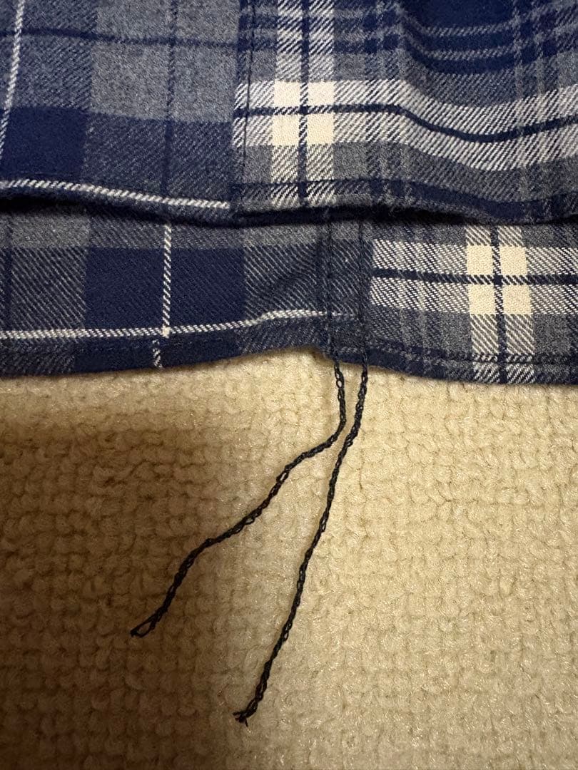 新品未使用コムデギャルソンオムフランネルチェックシャツネイビー系長袖M