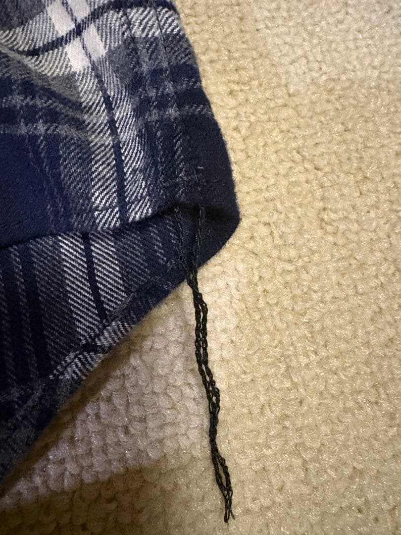 新品未使用コムデギャルソンオムフランネルチェックシャツネイビー系長袖M