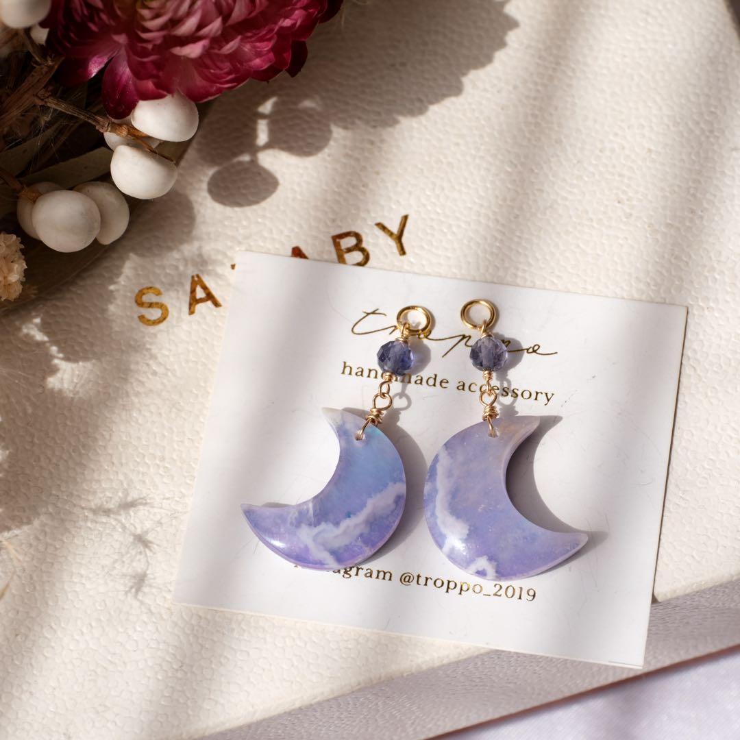 Jasmine♪♦︎14kgfダブルプルメリアカービングピアス/