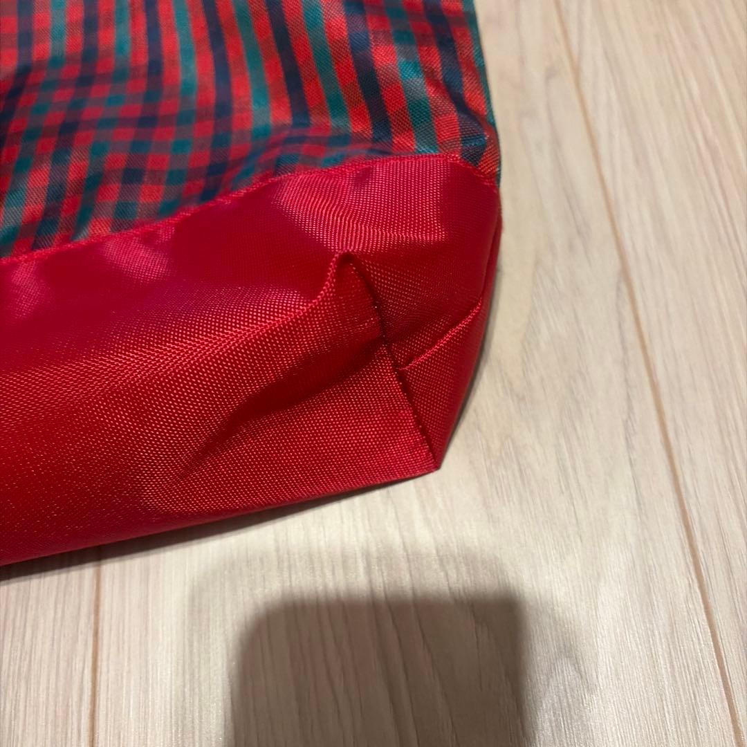 ファミリア　赤チェック　レッスンバッグ