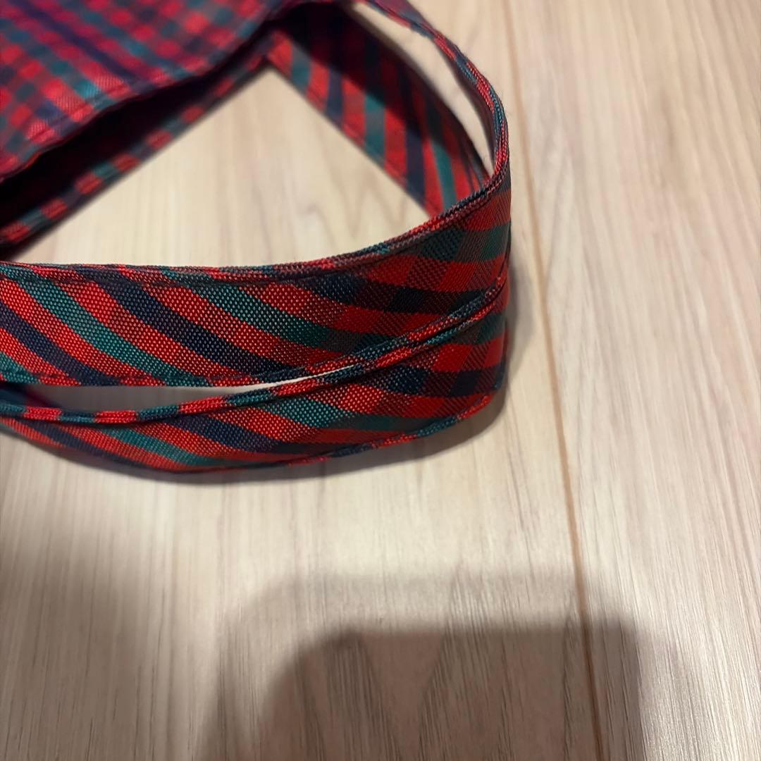 ファミリア　赤チェック　レッスンバッグ