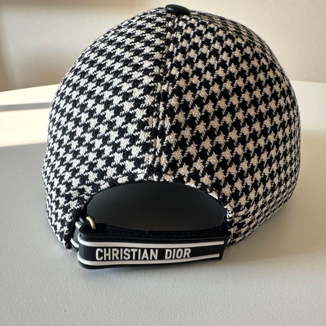 Christian Dior 千鳥格子ウールキャップ/57