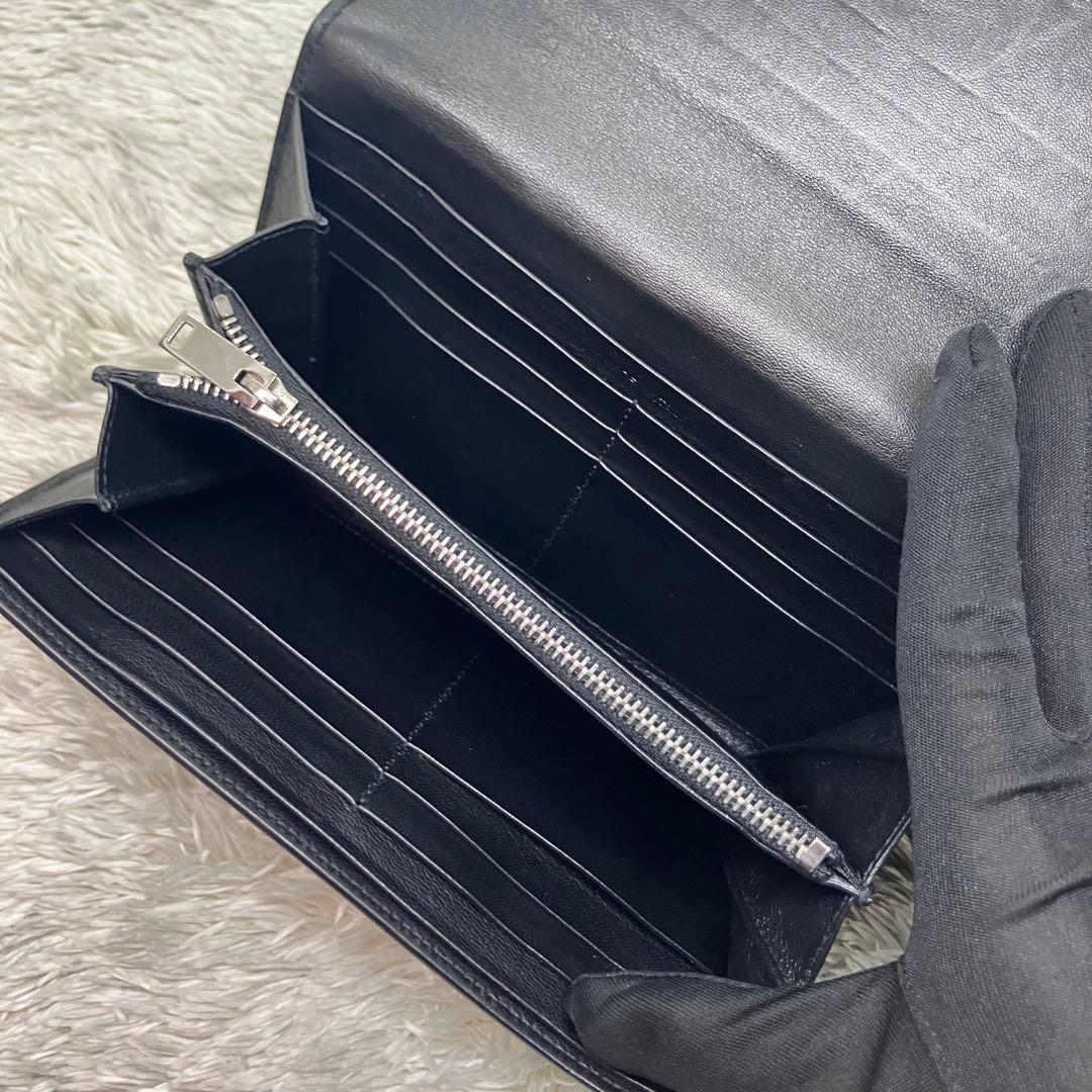 極美品✨ サンローラン クロコ 型押し 長財布 オーガナイザー YSL