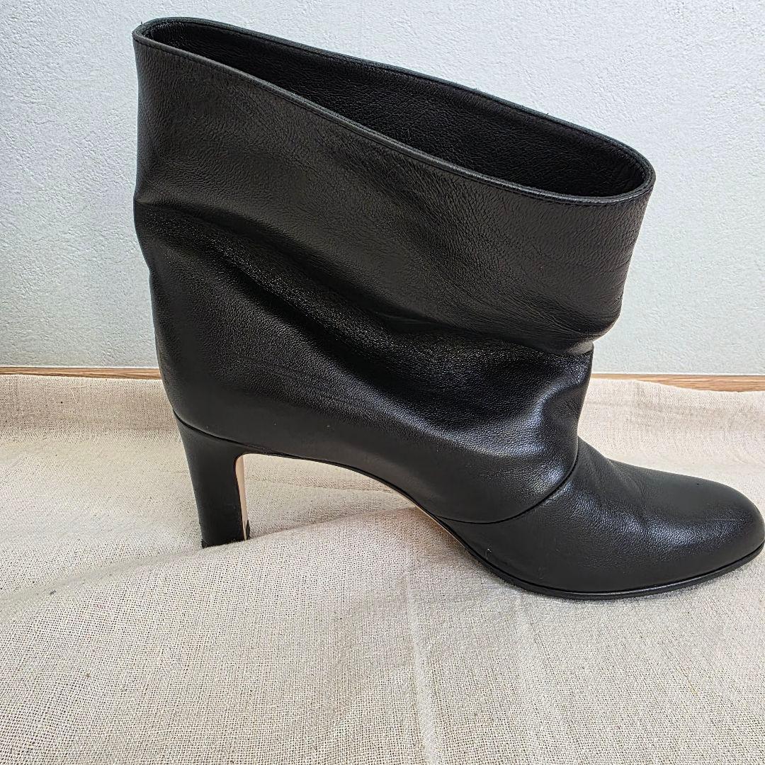 NEBULONI E. ナッパレザーワイドシャフトショートブーツ