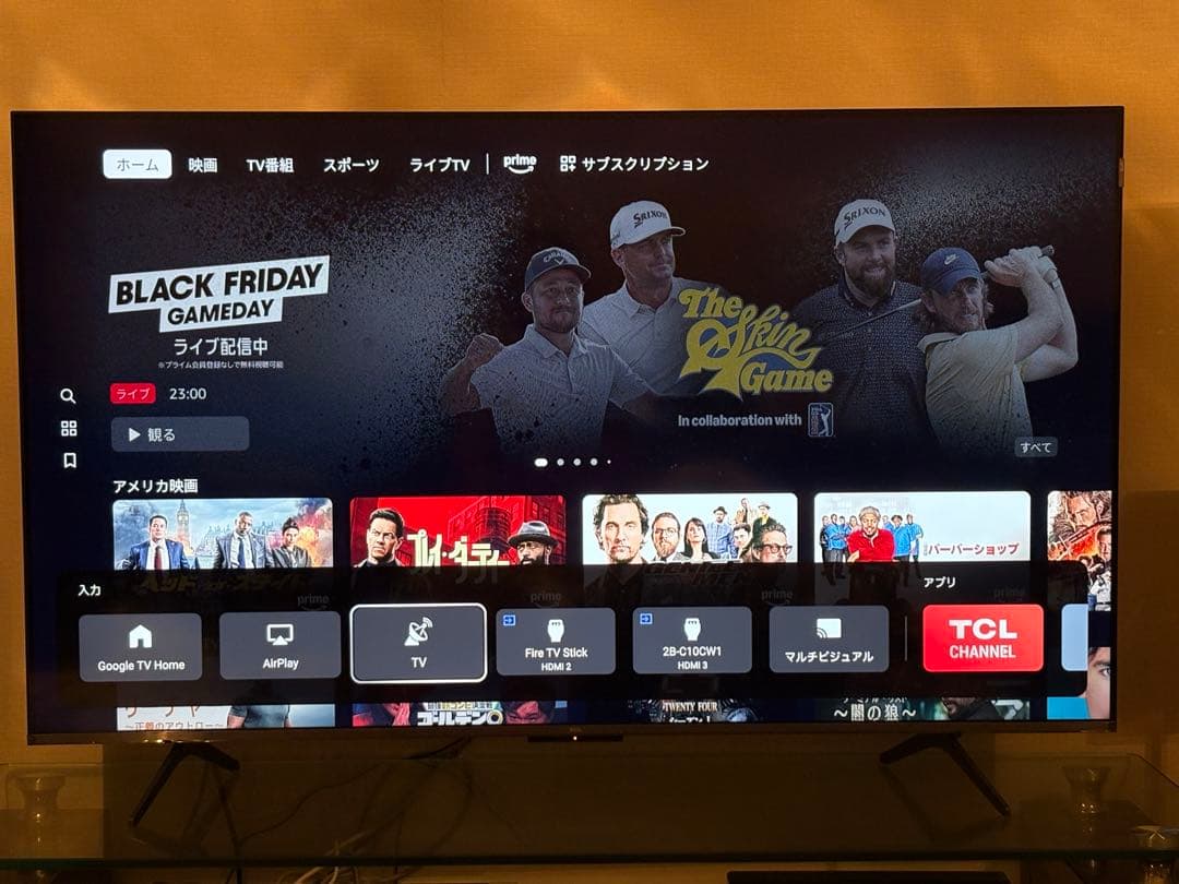 ほぼ新品 TCL 55 4K 量子ドットテレビ（55T8C）2025年モデル