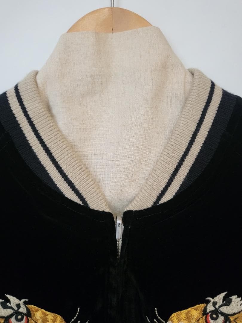 50'sライク刺繍ベロアリバーシブルスカジャン●サイズXL●（商品番号4964）