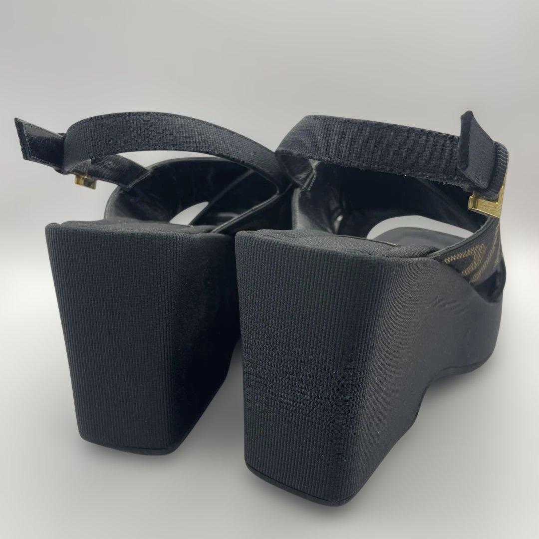 フェンディ　厚底　サンダル　ウェッジソール　クロスベルトサンダル35 1/2