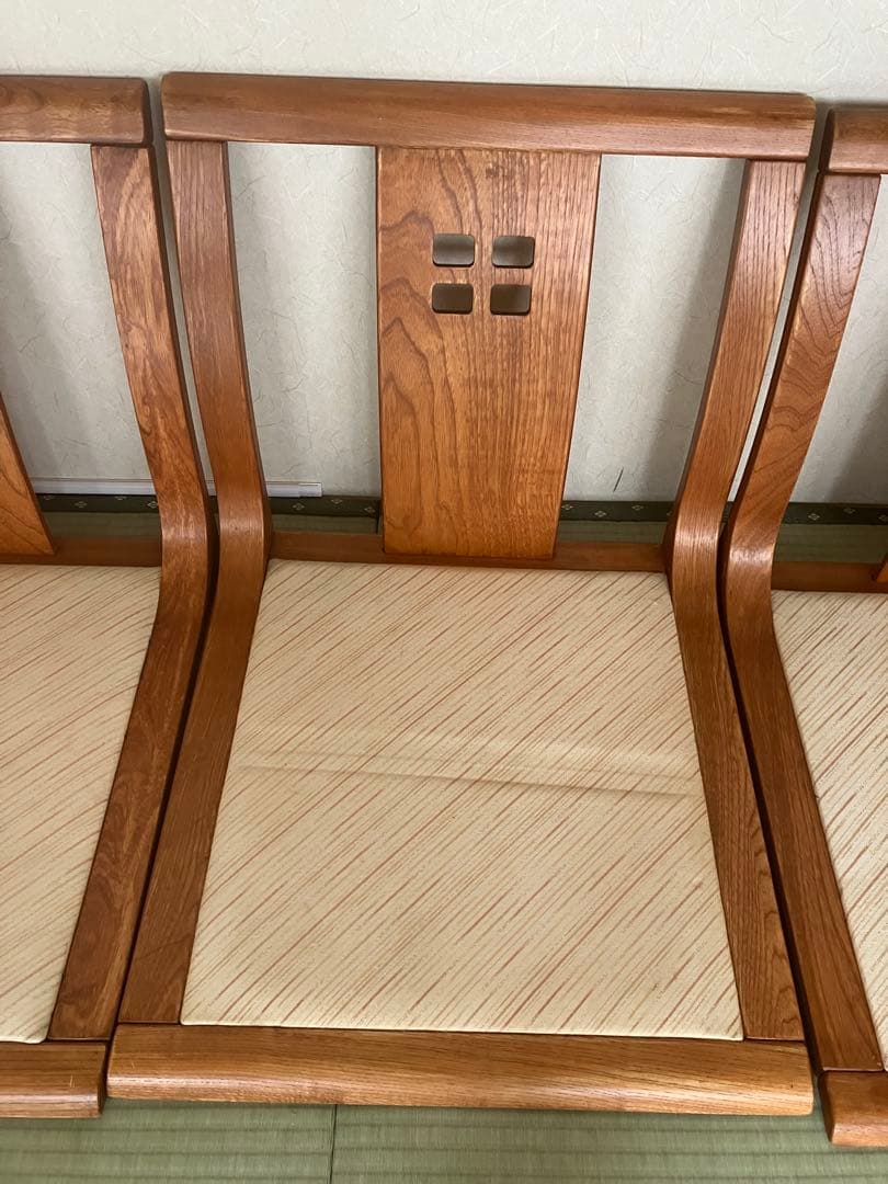 【送料込】光製作所 木製　高級　座椅子　4脚セット　和室　昭和レトロ