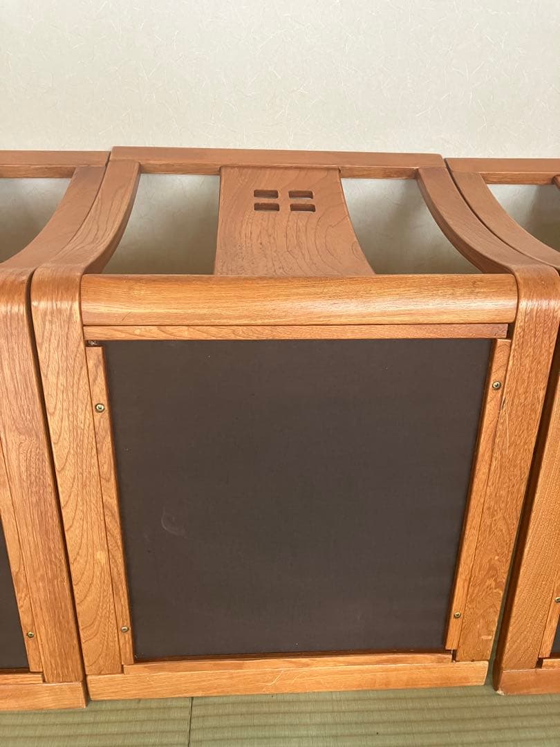 【送料込】光製作所 木製　高級　座椅子　4脚セット　和室　昭和レトロ