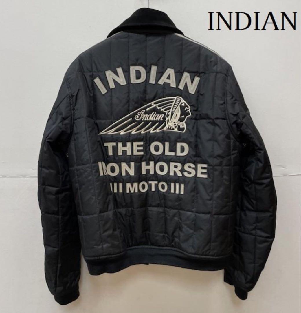 【定番】INDIAN MOTORCYCLEボア裏地シングルライダースLWサイズ黒