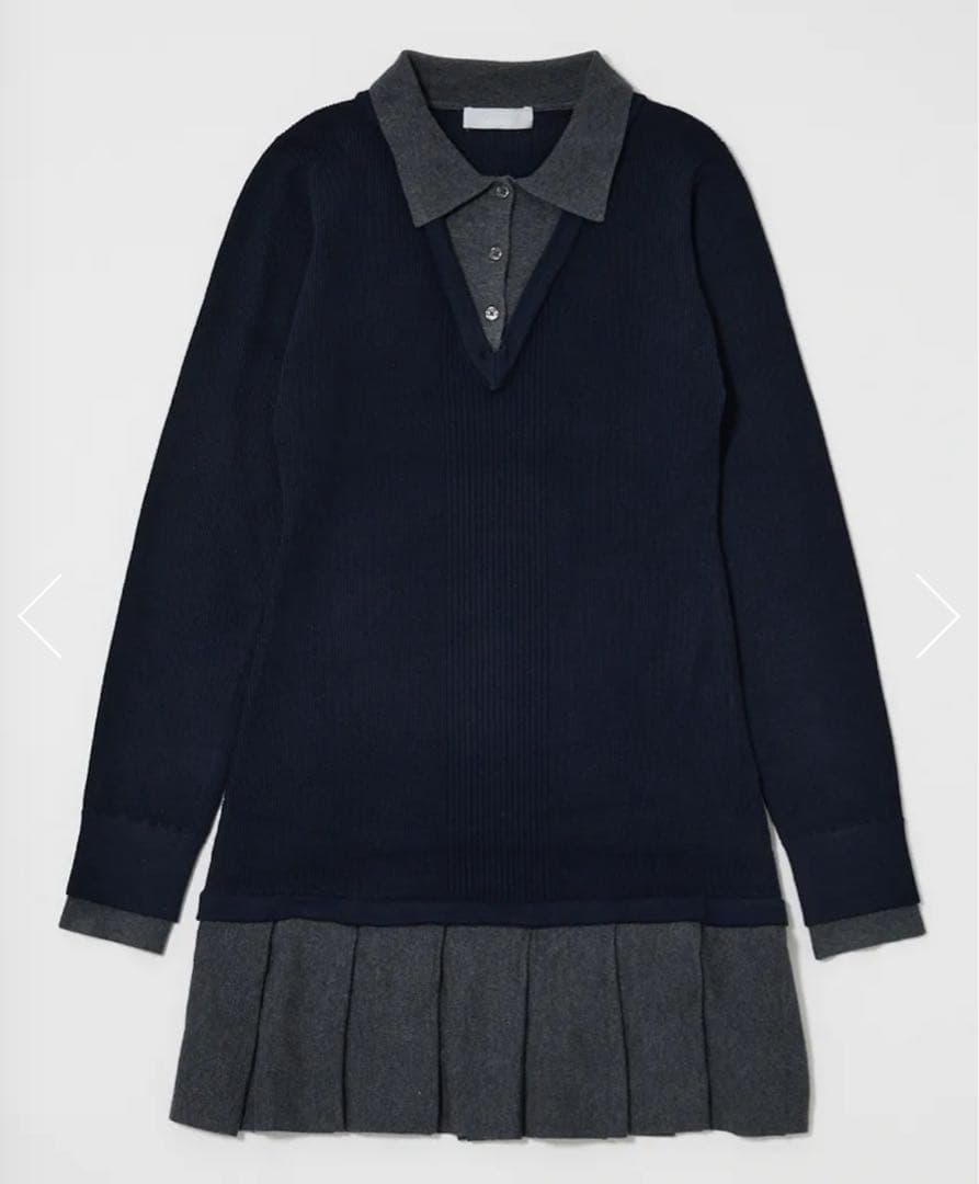 moussy LAYERED KNIT ミニドレス