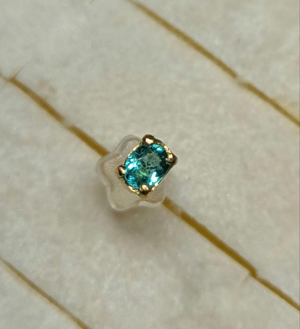 ピカピカネオンの煌めき!!★ブラジルバターリャパライバトルマリンピアス18金★