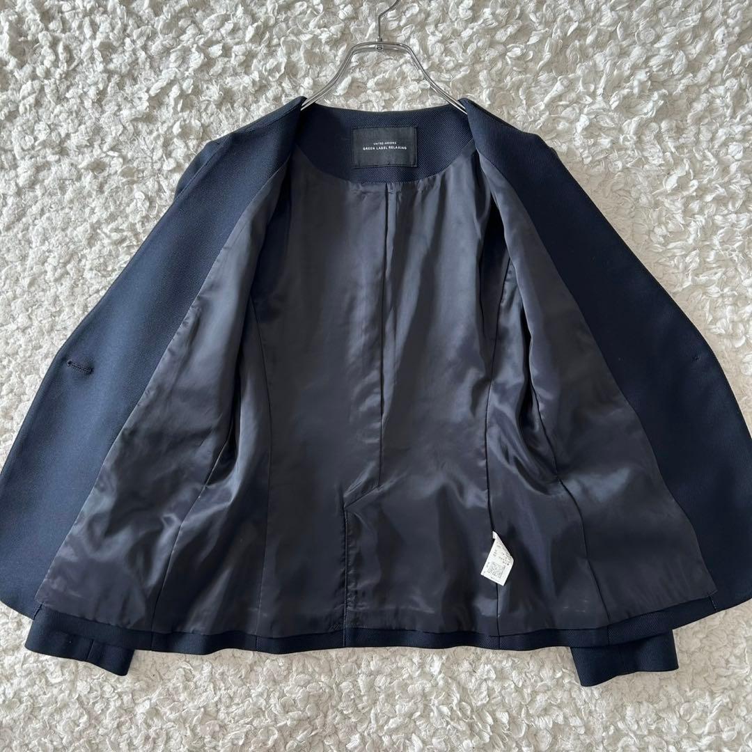 ✨極美品✨グリーンレーベルリラクシング パンツスーツ ノーカラー 近年モデル