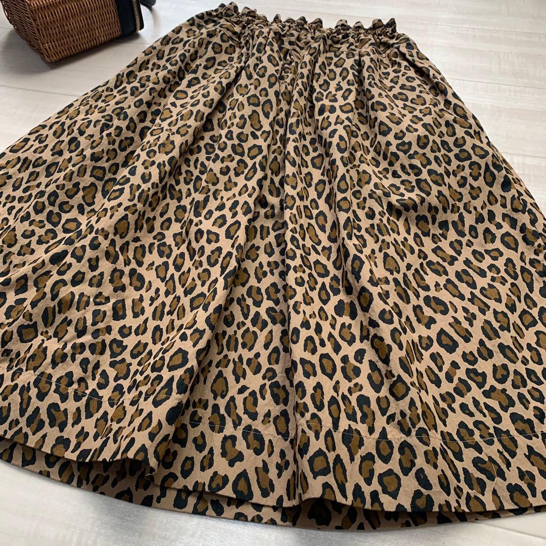 ティグルブロカンテ　レオパードスカート　ふんわり　豹柄　フリーサイズ