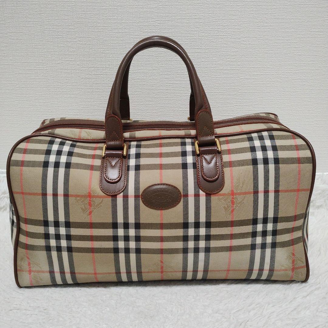 美品 Burberry バーバリー ボストンバッグ ノバチェック柄 旅行鞄
