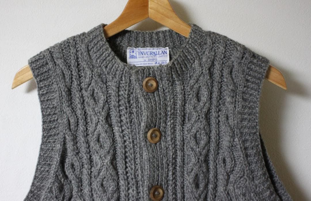 スコットランド製 インバーアラン シップス別注 フィッシャーマン ニットベスト
