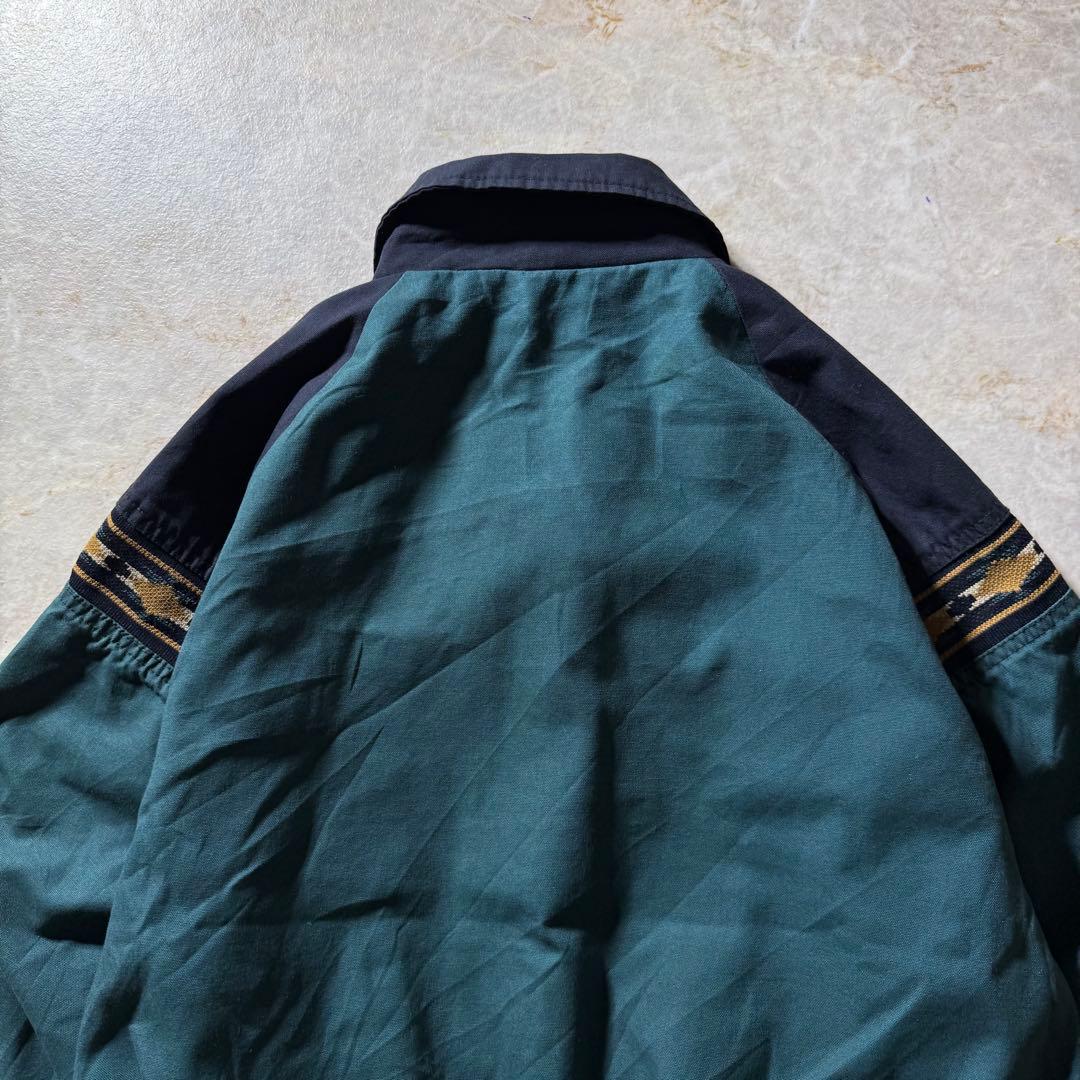 Canyon Guideジップアップブルゾン古着ネイティブ柄グリーンブラックM