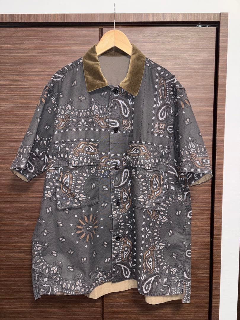 sacai 23aw Bandana Print Shirt サイズ2