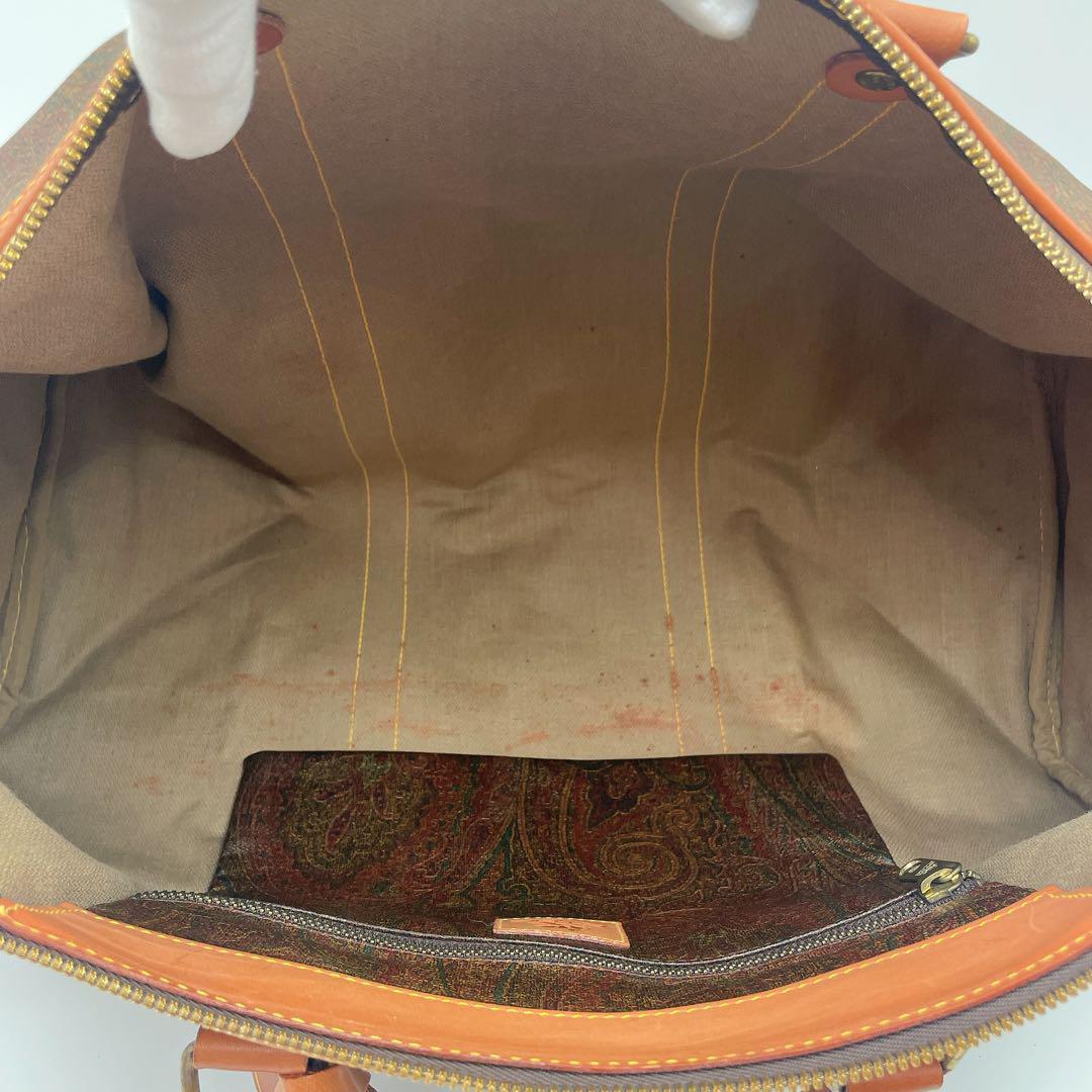 良品✨大容量 エトロ ボストン トラベルバッグ PVC×レザー ペイズリー