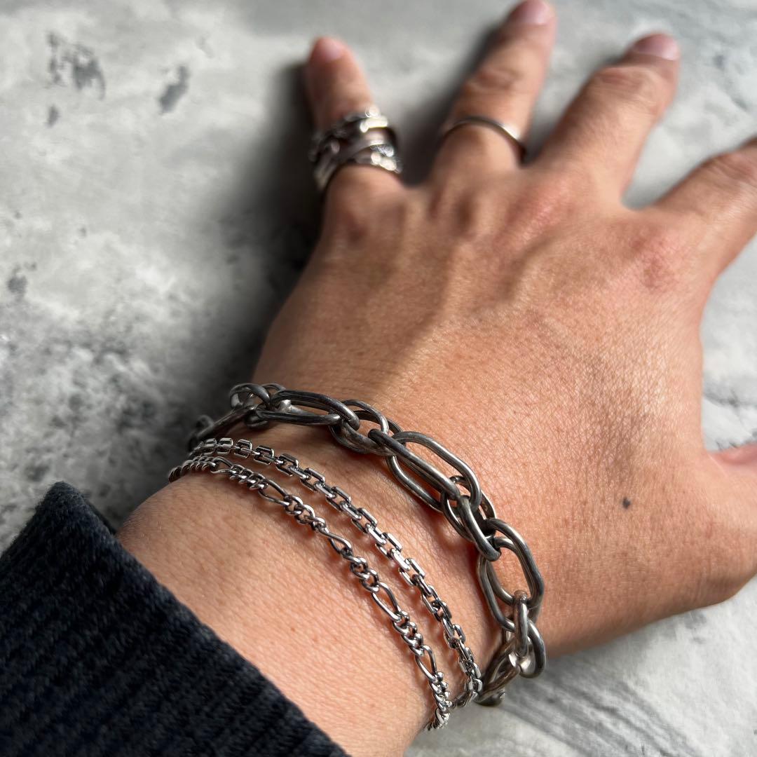 ヴィンテージ ダブル チェーン オーバルフープ メキシコ ブレスレットマンテル