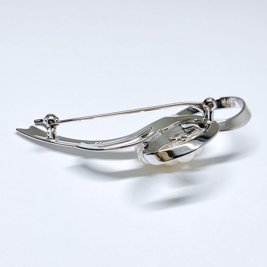 【未使用品】✨MIKIMOTO ミキモト パール　ブローチ　リボン　フラワー
